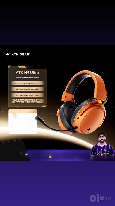 New Наушники ATK N9 ULTRA White/Black/Orange