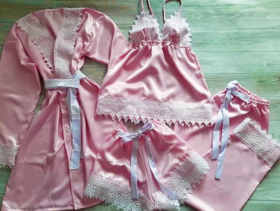 Шелковая пижама, комплект 3 в 1