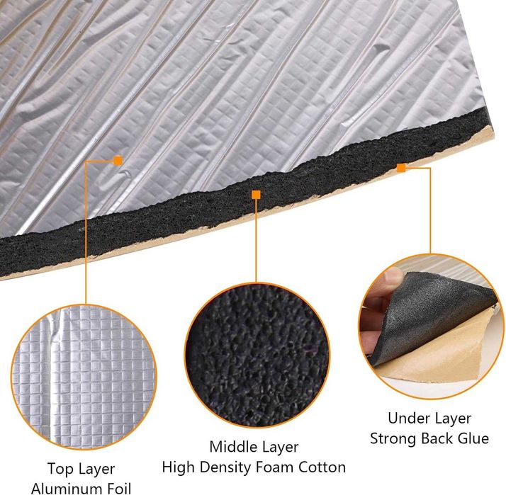 Шумоизолация за кола/Самозалепващо фолио - 120x100x6mm.