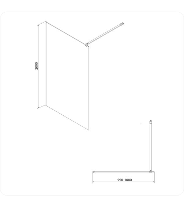 Paravan / perete dus walk in