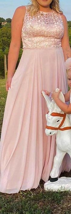 Официална розова рокля