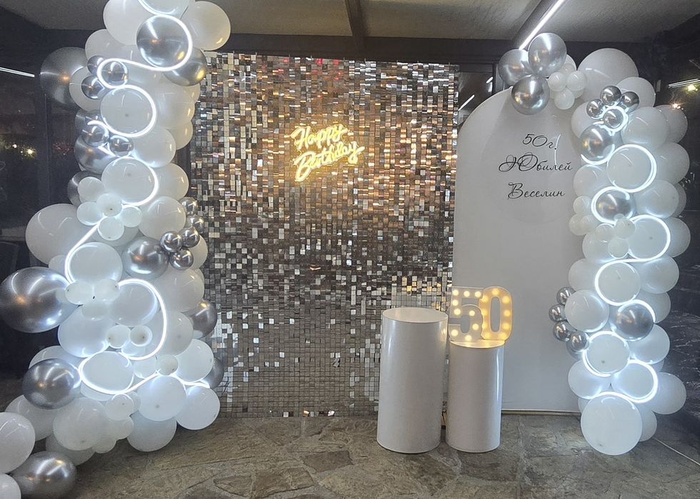 Украса за юбилей,рожден ден,кръщене,бал,сватба и др. Балони с хелий