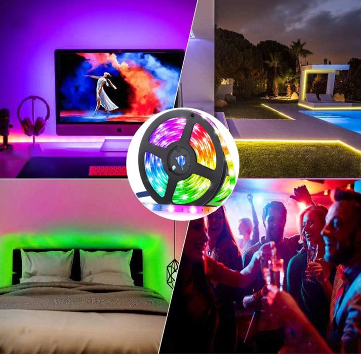 Banda LED, RGB, 10m, 12V, Telecomanda
