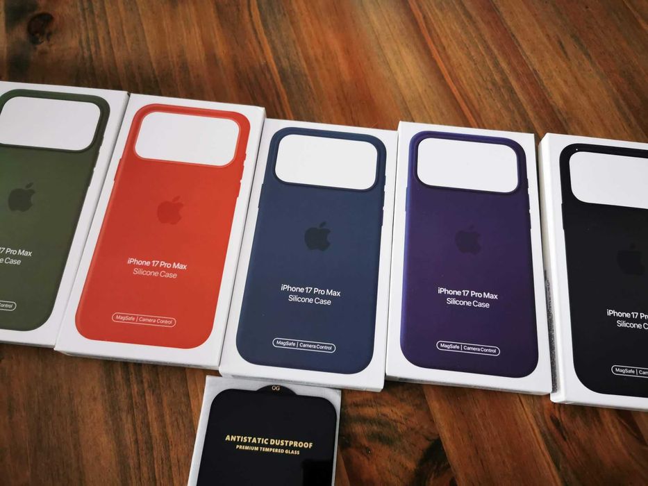 Husa silicon Magsafe + folie sticla ecran Iphone 17 / Air / Pro / MAx
