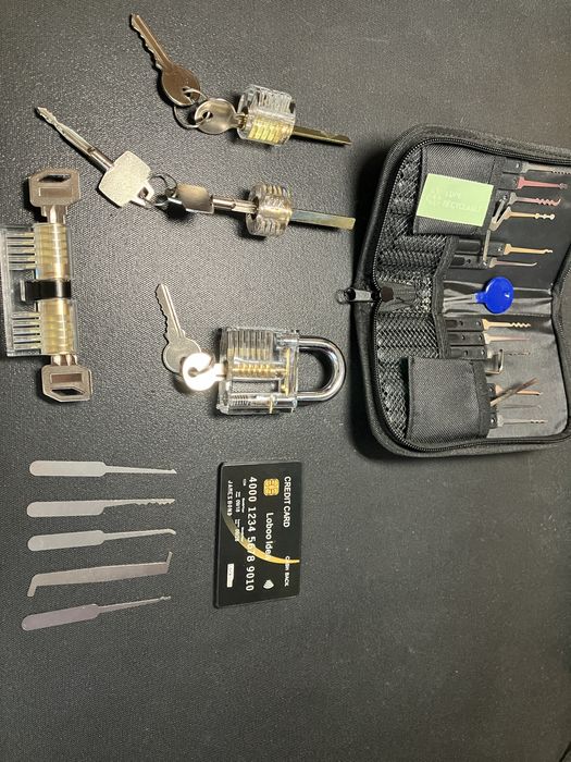 Комплект Шперцове за врати, lock pick set с тренировъчни катинари