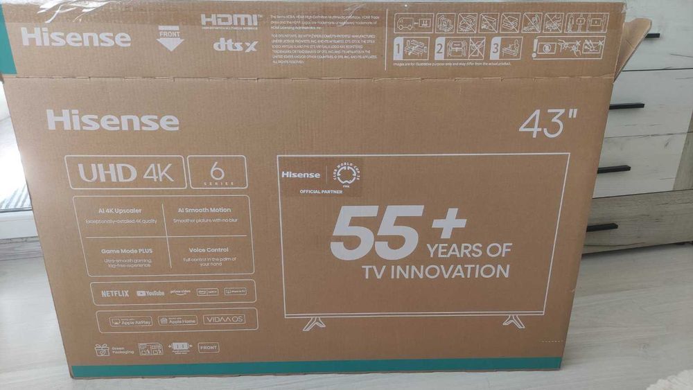 TV Hisense 43,6'' 2025г 43A6Q ударен дисплей