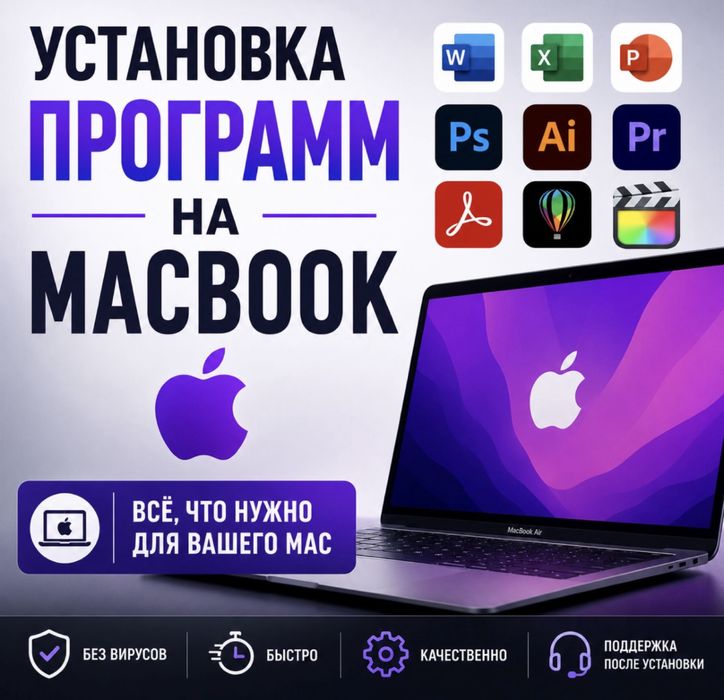 Установка программ на MacBook и iMac, программы на мак бук, ноутбук