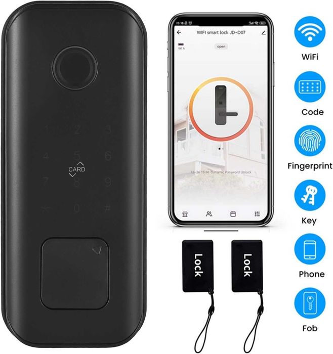 Splenssy Smart Lock WiFi сензорен екран с 5 метода за отключване