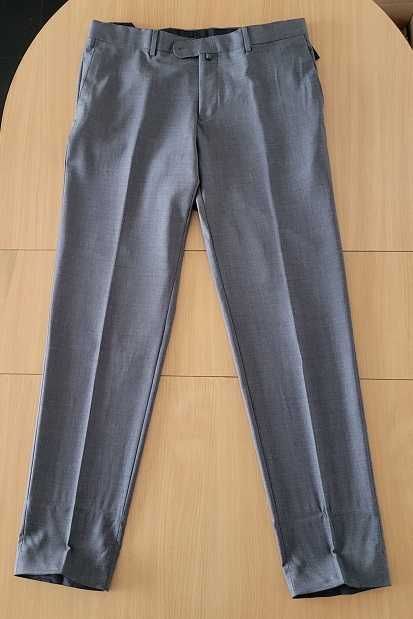 Pantaloni bărbați Barutti gri 100% lână virgină L-XL noi