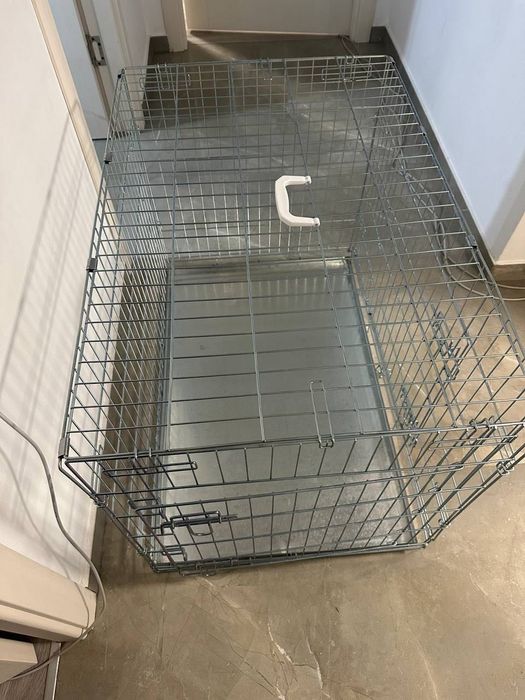 Cușcă metalică câini / animale, Double Door, 89 x 60 x 66 cm