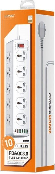 Удлинитель сетевой фильтр с USB зарядкой 2 метра 10 розеток