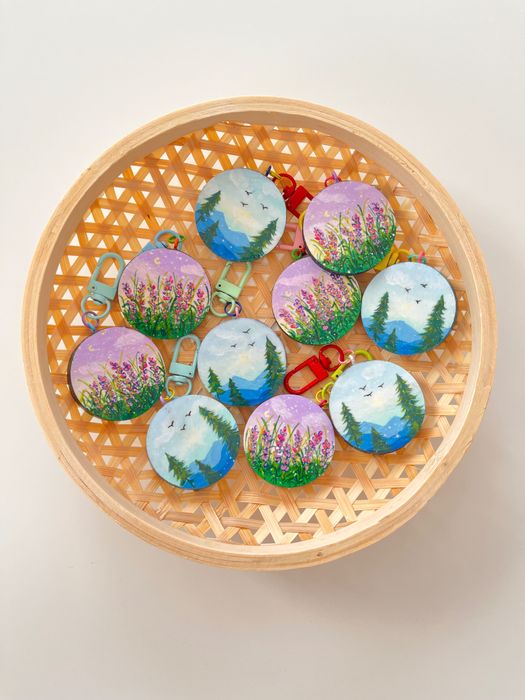 Brelocuri Handmade, lemn, pictate manual - 2 perechi ediție limitată