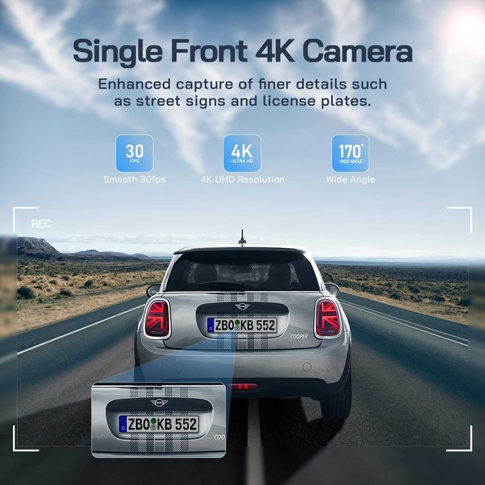 Видеорегистратор WOLFANG WD03 Dash Cam 4K, 2.5K WiFi 32GB SD Card