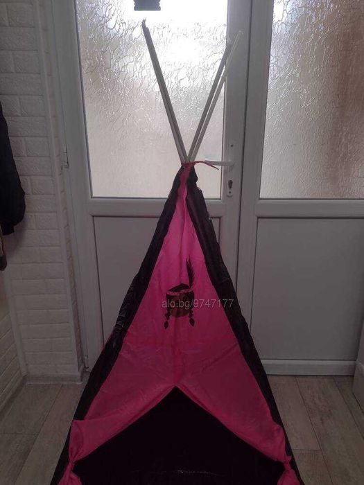 Детска палатка за игра розова 146х90 см