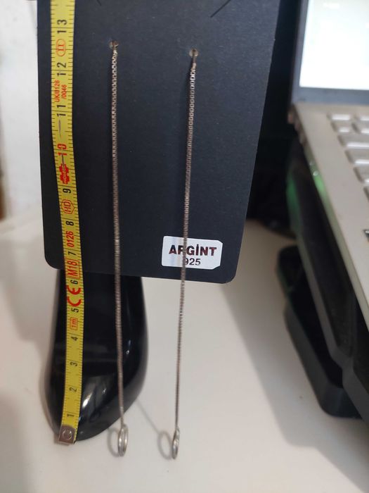 CErcei din argint 925 lungi stil lantisor cu cerc la terminatie