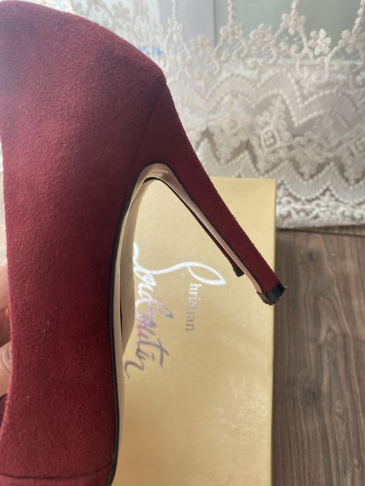 Замшевые бордовые туфли 37!