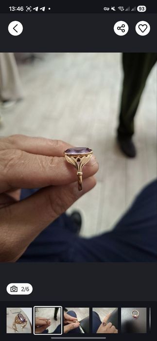 Золотое кольцо 5.76 гр 583 проба