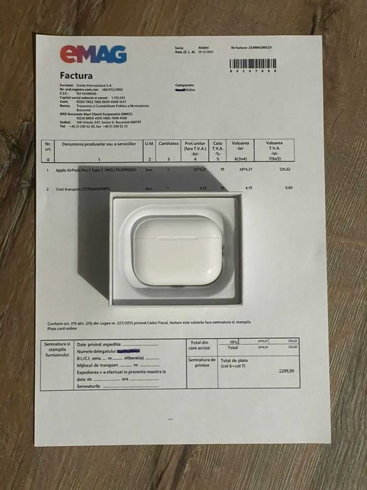Apple Airpods Pro 3 cu factură