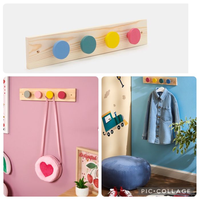 Sinsay комплект 2бр стенен рафт и 3бр закачалки