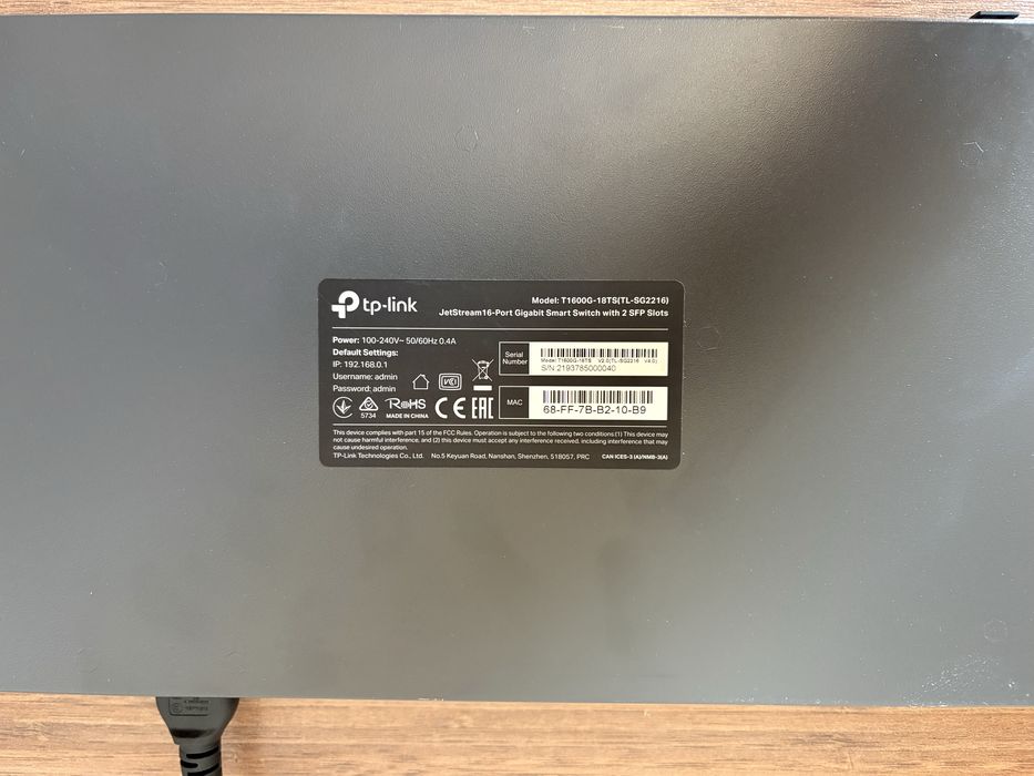 Управляемый коммутатор TP-Link T1600G-18TS (TL-SG2216)