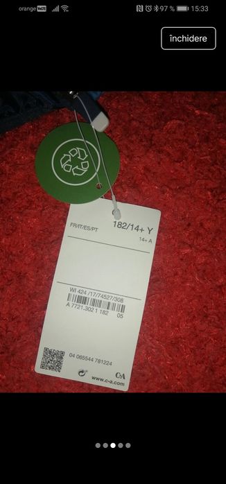 Geaca C&A primavara, marimea 182 cm