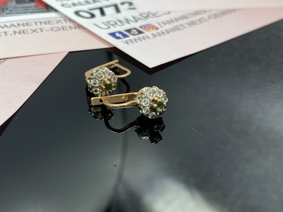 Amanet Next Generation/ Cercei din aur 14k cu diamante
