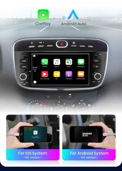 Мултимедия за Fiat Punto Навигация Двоен дин дисплей плеър Android GPS