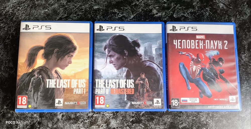 Диски PS5 The Last of Us 1, 2,Человек-Паук