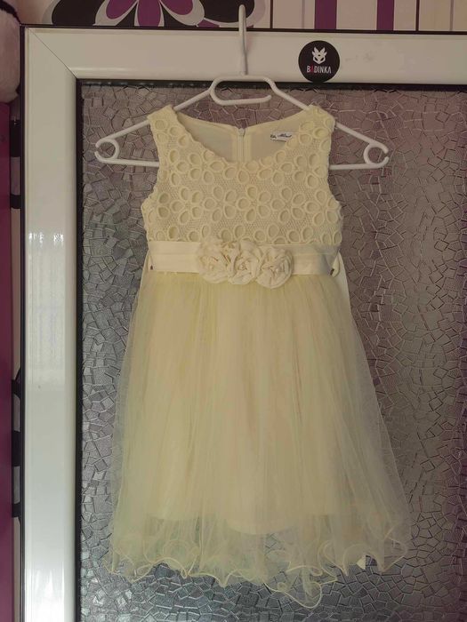 Детски шаферски рокли, цвят - светло жълто