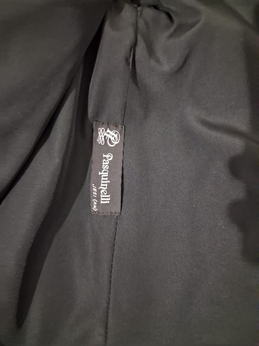 Palton lux Pasquinelli Italia-blana vulpe argintie si piele naturala