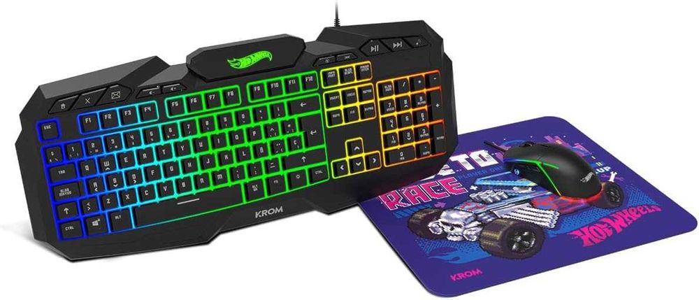 Tastatura Mouse si Mousepad KROM Hot Wheels RGB ES