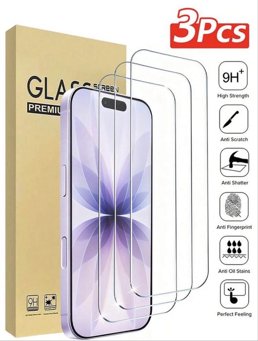 3бр. Стъклен протектор за iPhone 15pro