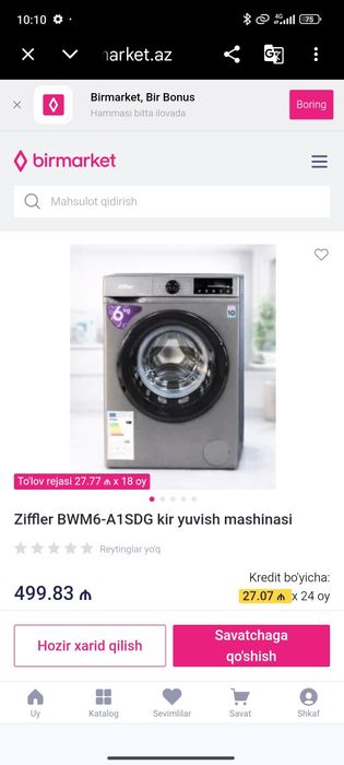Yangi avtamat kir moshina