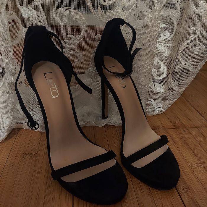 Туфли черные, замшевые