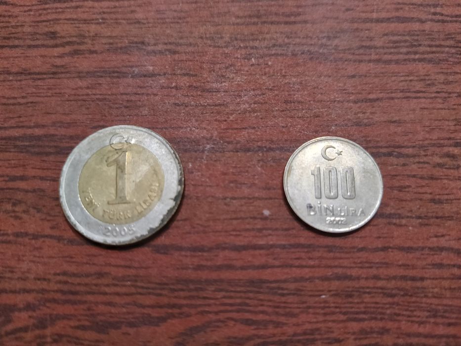 Монеты Турции и ОАЭ.