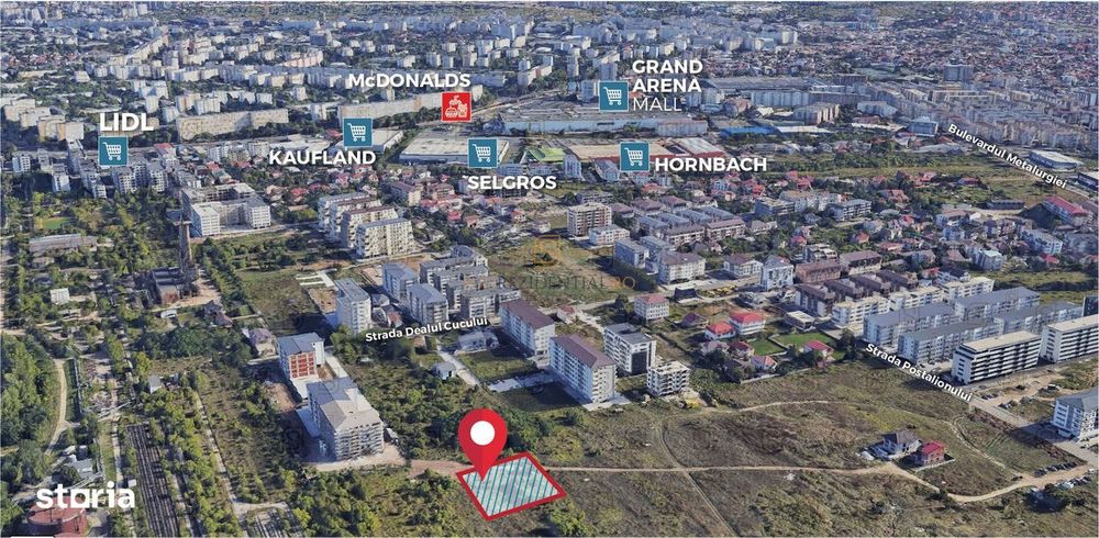 Teren de vanzare 592 mp, zona Grand Arena Mall – Postalionului, Sect.4