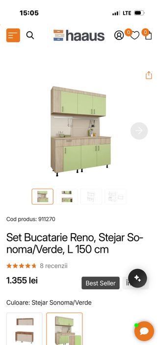 Mobila de bucatarie noua in cutie 150cm