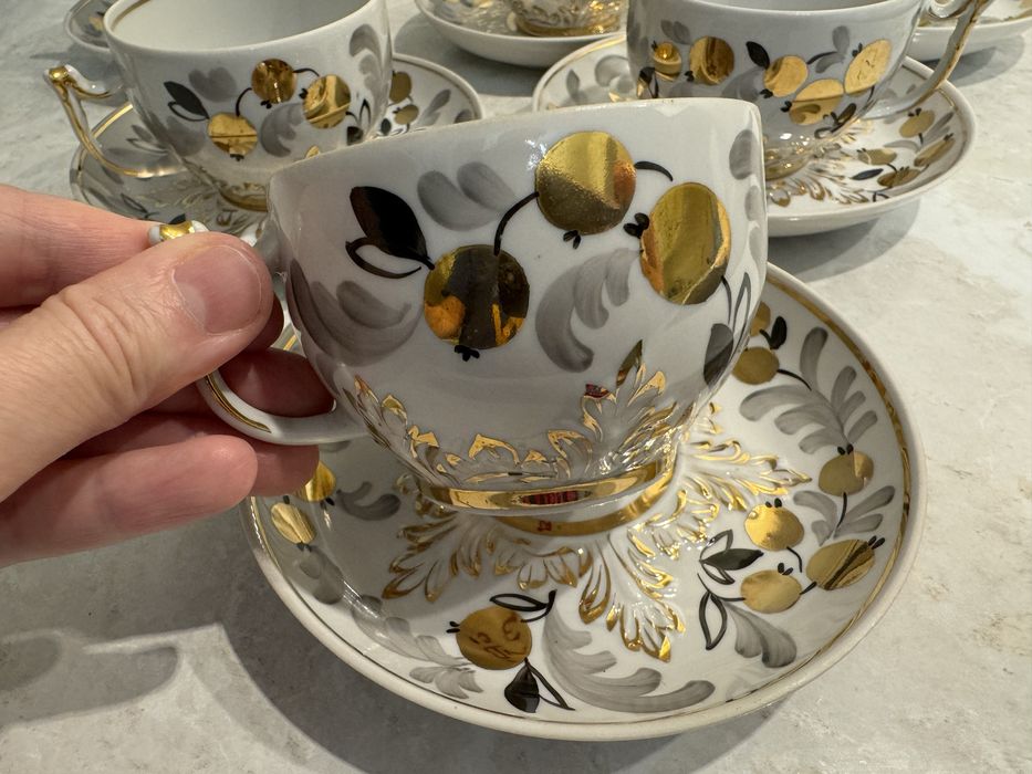 Чайные пары сервиза ДФЗ Вербилки СССР