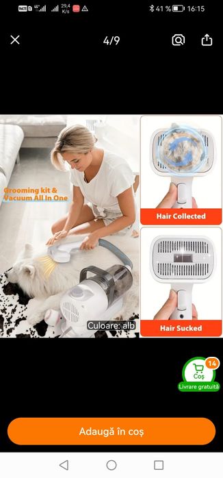 Groming set, NOU, set întreținere animalute, cu aspirator
