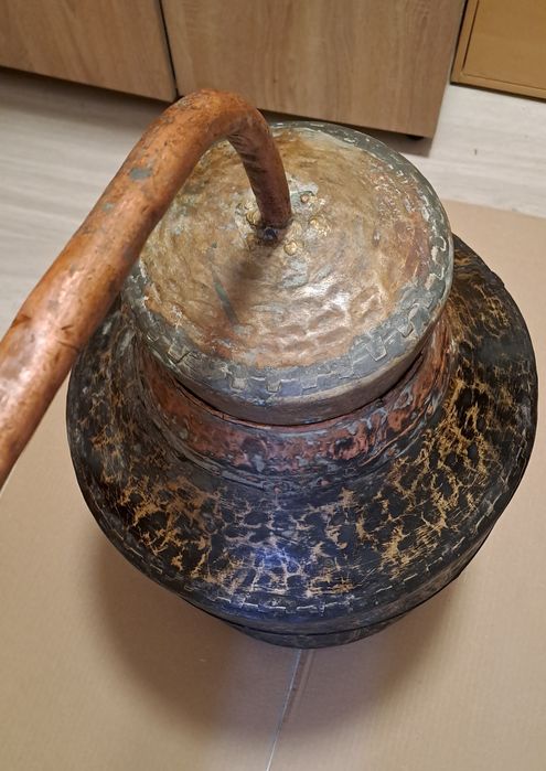 Cazan si capac din alama si cupru, pentru tuica/rachiu