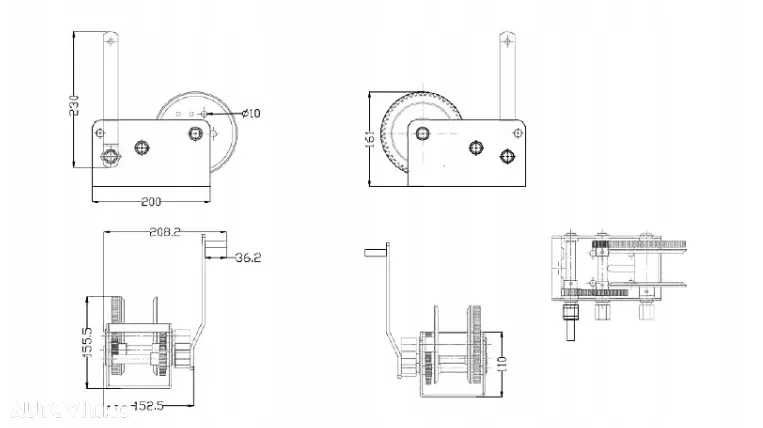 Cel mai puternic troliu manual 4500 lbs(trage 2000 kg)