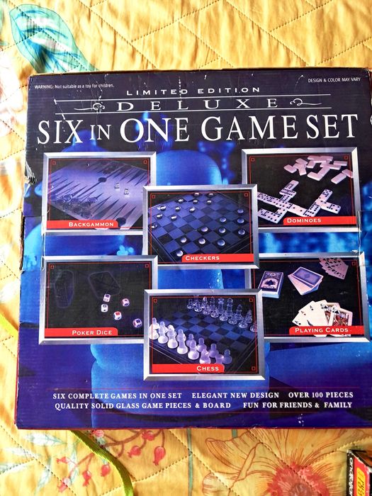 6в1 Стъклени Шах, Табла  Дама... комплект игри