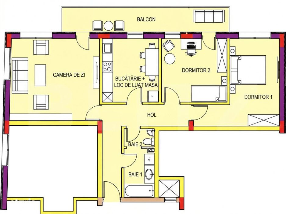 Apartament 3 camere, 2 Bai, Decomandat, 80 mp, Imobil Nou, Zona Rivus