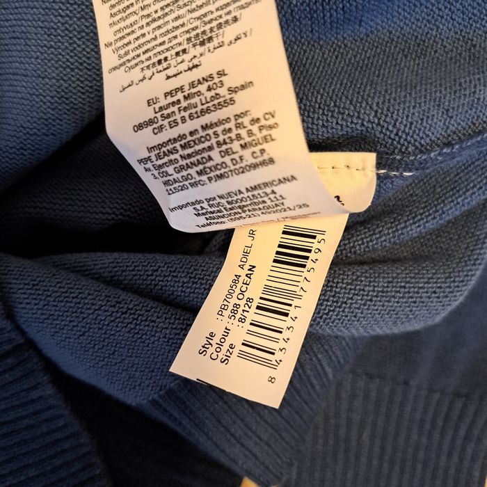 Pepe Jeans London детски пуловер с етикет