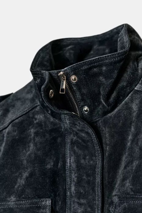 Jaceta/geaca piele intorsa naturala Zara (YSL) masura L
