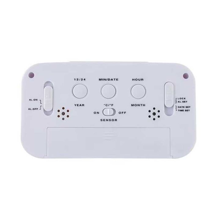 Ceas digital LCD, iluminare, alarma, termometru, calendar