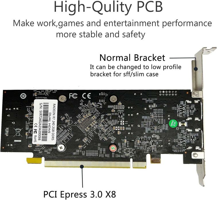 Placa video Radeon R7 240 2GB GDDR5, dual HDMI, PCI Express x8