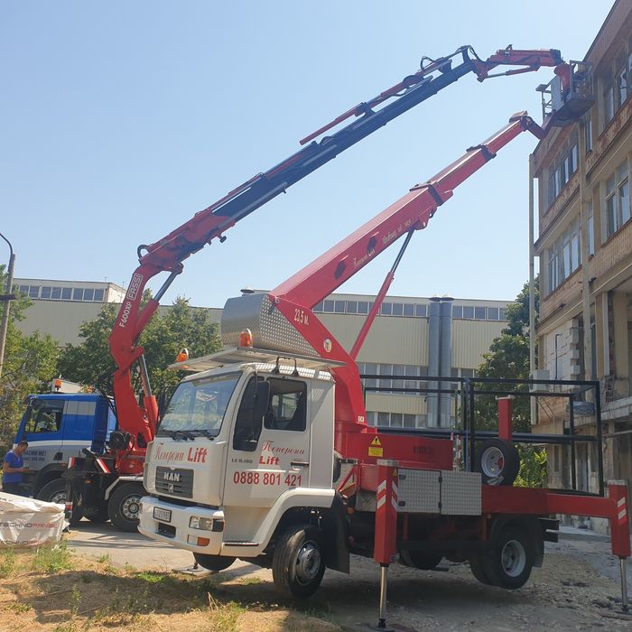 Вишка Камион с Кран и автокран под наем