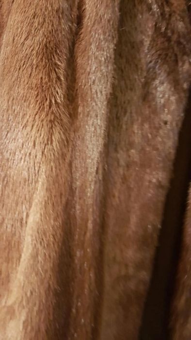 Haina blana lunga vizon naturala