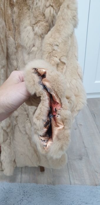 Blana naturala de iepure, S, cu gluga